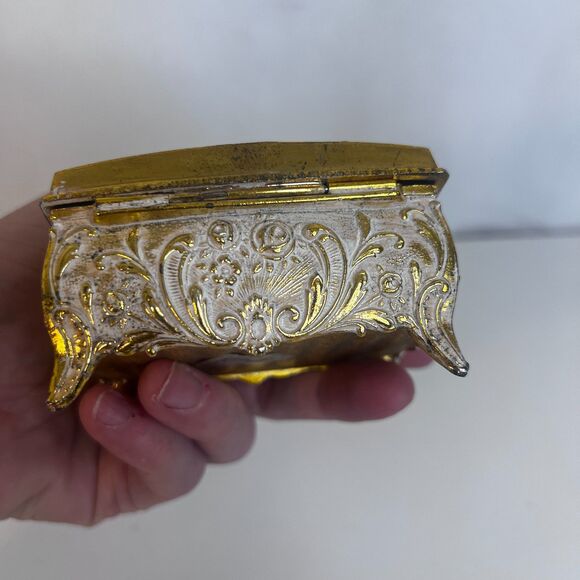 Farrington Hummel Theme Trinket Jewelry Box Ornate Scroll Victorian Style Japan - Picture 8 of 11
